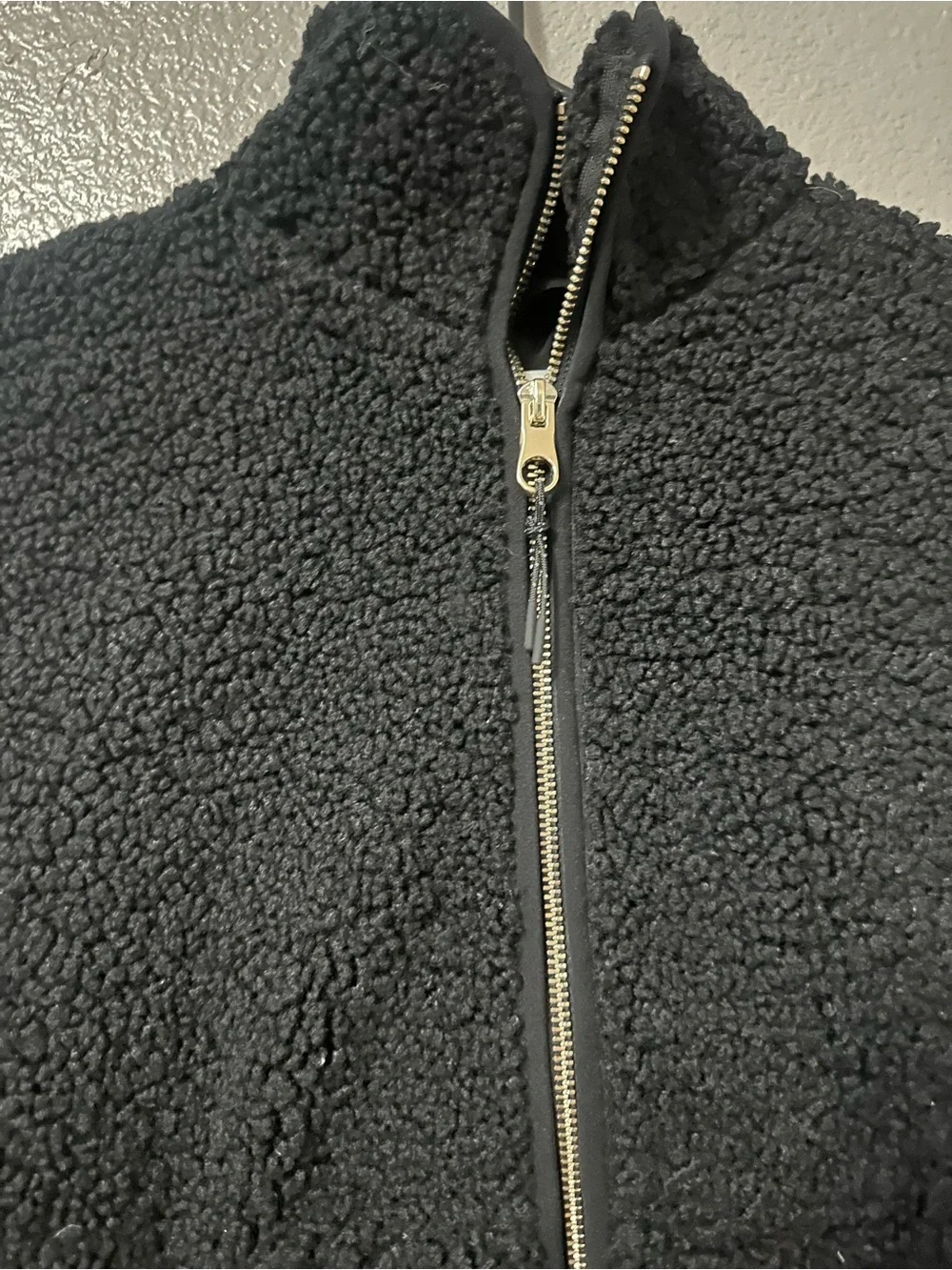 H&M Black Sherpa Zip Vest
